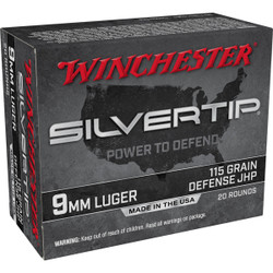 Winchester 9mm 115 Gr Silvertip Hollow Point 20 Rd
